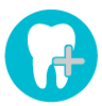 Tooth with plus sign icon