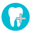 Tooth with a plus sign icon