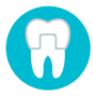 Tooth with a dental crown icon