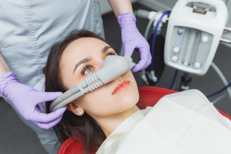 woman receiving nitrous oxide
